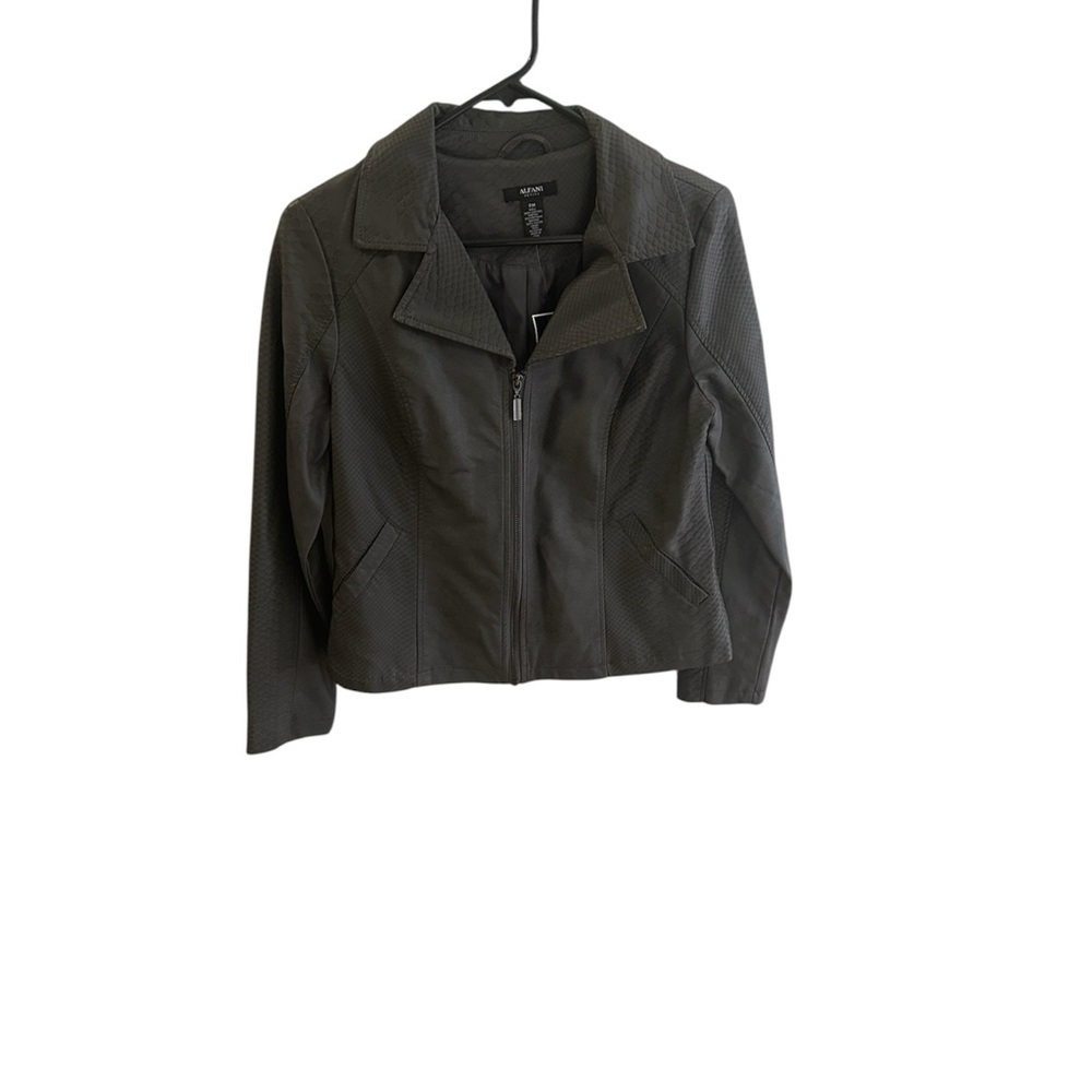 Alfani Women's Charcoal Leather Jacket